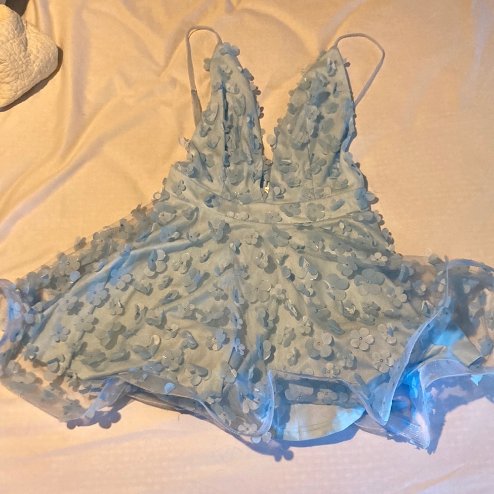 Blue floral summer dress